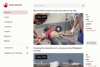 Tiktokgenocide.com : le site qui répertorie plus de 1300 vidéos de massacres et crimes de guerres sionistes