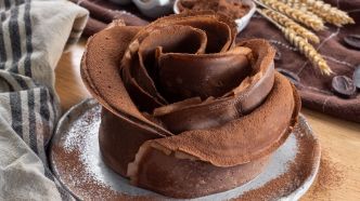 Recette gâteau fleur de crêpes au chocolat