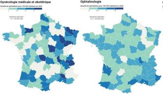 Carte. Gynécologues, ophtalmos, ORL.... Où sont les déserts médicaux de spécialistes en France ?
