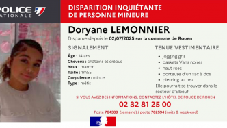 Disparition inquiétante de Doryane, 14 ans : un appel à témoins lancé pour tenter de retrouver l'adolescente introuvable depuis trois jours