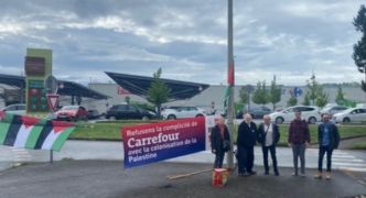 Action BDS boycott Carrefour complice de la colonisation israélienne de la Palestine à Pau
