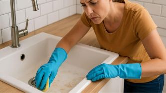 Des traces jaunâtres sur votre évier blanc ? Voici comment les faire disparaître !