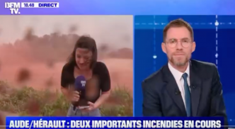 Panique sur BFMTV : beaucoup trop proche des flammes, une journaliste se fait sermonner par les pompiers (vidéo)