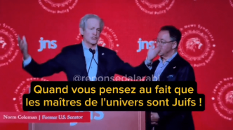 « Quand vous pensez que les maîtres de l’Univers sont juifs » dixit l’ex sénateur américain Norm Coleman au JNS