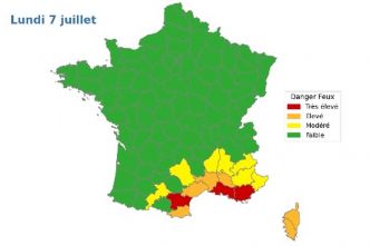 CARTE. Feux de forêt : trois départements placés en vigilance rouge ce lundi