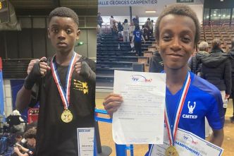 Charifou Vita Madi et Yoan Raffion, espoirs du kick-boxing mahorais, en stage à Dijon en vue d'intégrer l'équipe de France Jeunes