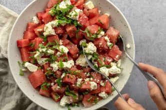 Salade feta pastèque