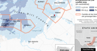 Une carte pour visualiser le "couloir des crues éclair” au Texas