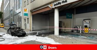 Incendie d'un véhicule électrique sur le site d'une station-service, avenue d'Auderghem