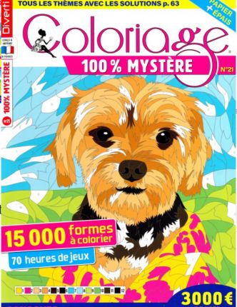 Bon plan abonnement magazine COLORIAGE 100% MYSTERE à 12€ (au lieu de 31)