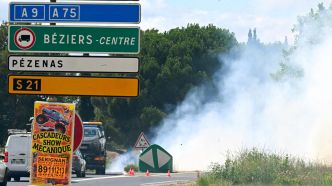 Un incendie frappe de nouveau l'Hérault, l'autoroute A9 fermée entre Sète et Agde
