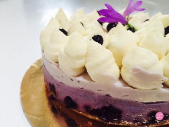 Cheesecake myrtilles et chocolat blanc