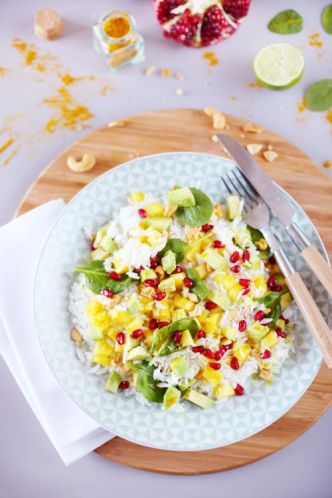 Salade de riz fruitée au curry