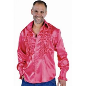 Déguisement Disco Hippie Chemise Pink Rose Homme