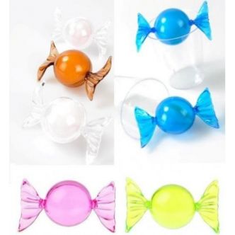 Boite dragées bonbon transparent couleur papillote plexi 8.5 cm les 6