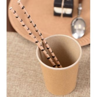 Pailles kraft à moustaches noires en papier les 20 - Baiskadreams.com