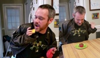 Vidéo amusante: cet homme a du mal à manger de petits gâteaux avec ses petites mains