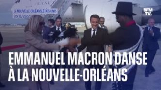 Les pas de danse d'Emmanuel Macron et Brigitte Macron, à leur arrivée à La Nouvelle-Orléans, aux États-Unis