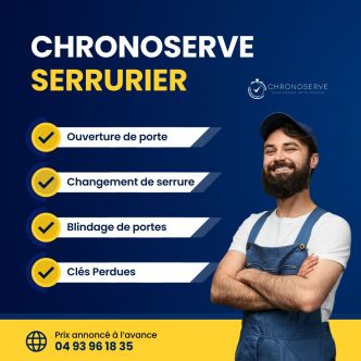 Serrurier Cannes - Artisan de confiance à proximité disponible 24h/24 : ChronoServe