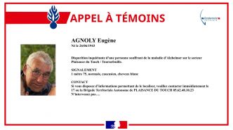 Appel à témoins : un homme atteint d'Alzheimer disparu près de Toulouse
