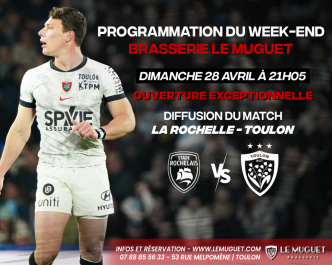 Le Muguet : votre brasserie sera ouverte dimanche soir pour le match face à La Rochelle !