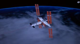 Le vaisseau chinois Shenzhou-17 se s�pare de la combinaison de la station spatiale