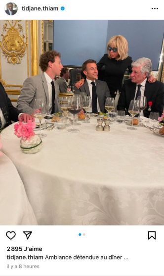 Mark #Zuckerberg est très à l'aise hier soir au dîner de l' #Elysée avec les #Macron. Ça parlait de quoi ?