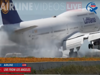 Un Boeing 747-8 de Lufthansa effectue un atterrissage brutal à Los Angeles (vidéo)