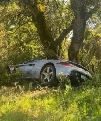 Une Carrera GT accidentée dans un arbre