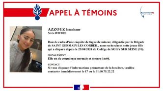 Essonne : un appel à témoins pour retrouver une adolescente de 14 ans disparue à Soisy-sur-Seine
