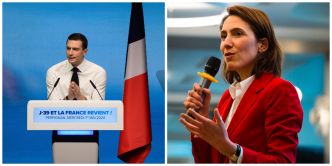 Élections européennes : pour leur premier duel, Jordan Bardella et Valérie Hayer promettent du «fond»