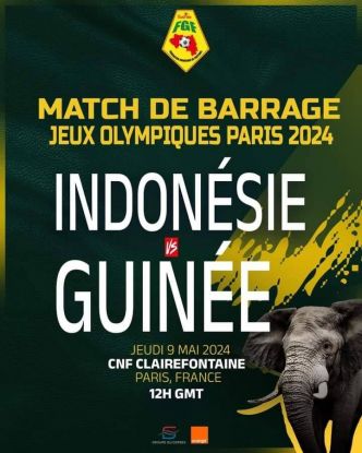 Football/Barrage JO Paris 2024 : la Guinée croisera le fer avec l’Indonésie