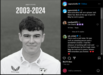 Josh Baker : la star du cricket est morte brutalement à 20 ans seulement