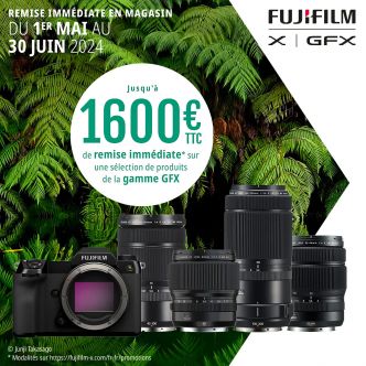 ODR Fujifilm printemps 2024 : jusqu'à 1600 € de remise immédiate sur GFX 100s et objectifs GF