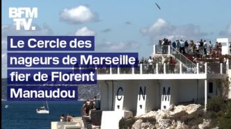 JO 2024: au Cercle des nageurs de Marseille, voir Florent Manaudou porter la flamme est "un symbole" et "une fierté"