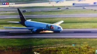 VIDÉO - Istanbul : un Boeing 767 se pose en urgence "sur le nez" après la panne de son train d'atterrissage | TF1 INFO