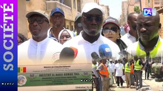 Le maire de la ville de Dakar, Barthélémy Dias en visite de chantier de la voirie Grand-Yoff, Scat- Urbam