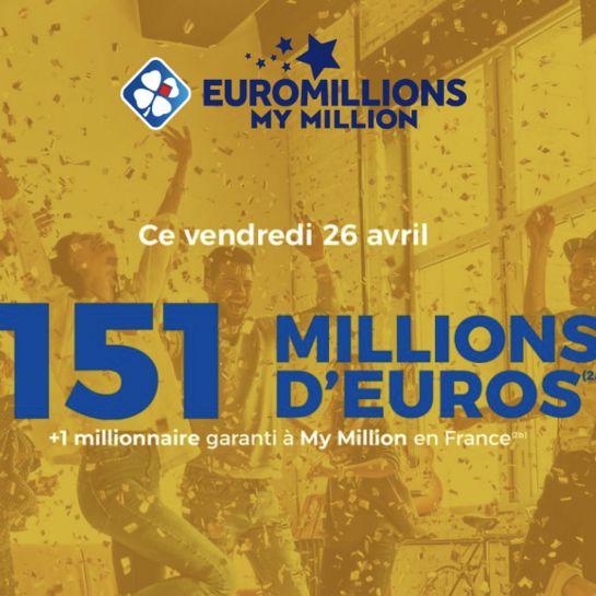 Résultat Euromillions (FDJ) : le tirage du vendredi 26 avril 2024, 151 millions d'euros en jeu