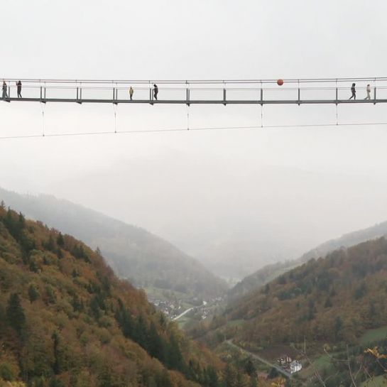 VIDEO. Un panorama spectaculaire à contempler du haut de cette passerelle suspendue à 120 mètres du sol